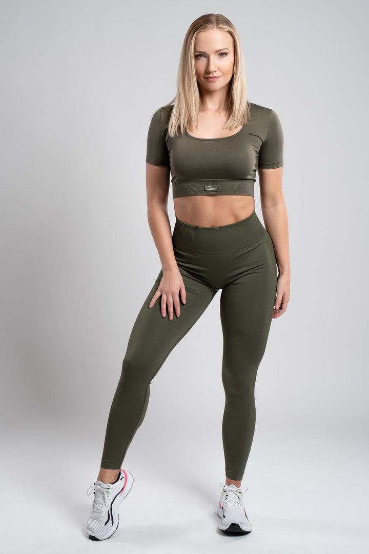 Crop top s krátkým rukávem Seamless Skin 2.0 Jungle TIMME